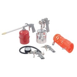 Silverline Air Tools Spray Gun Tyre Inflator Blow Gun Mixed Kit 633548