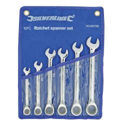 Silverline Fixed Head Ratchet Spanner 6pc Set 633788