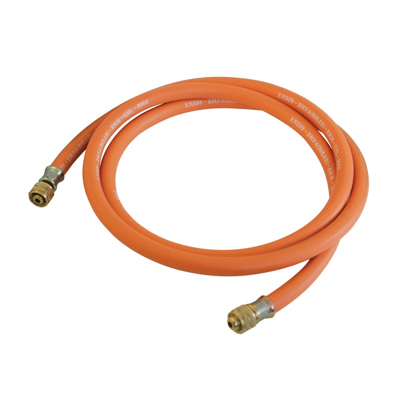 Silverline Gas Hose 2m with Connectors 633926 Sealants and Tools Direct