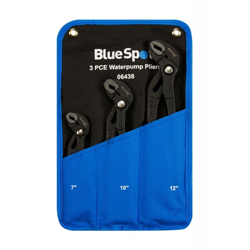 Blue Spot Tools Water Pump Pliers In Wallet 175mm 240mm 300mm 06438