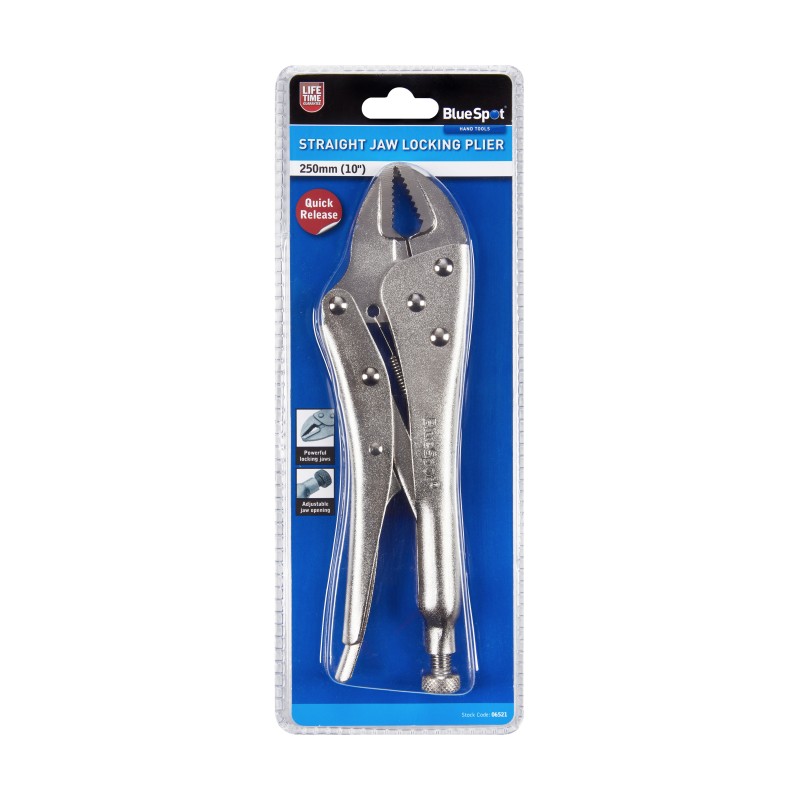 Blue Spot Tools Straight Jaw Locking Plier 250mm 10 inch 06521 Bluespot