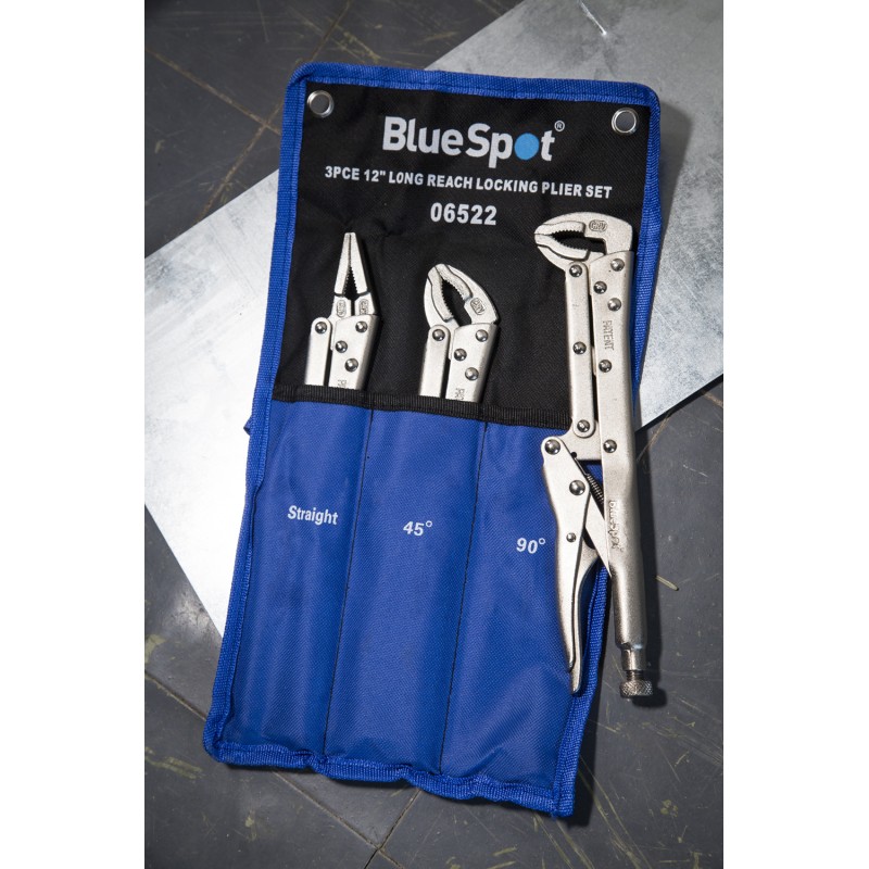 Blue Spot Tools Extra Long Reach Locking Pliers 12 inch Mixed Set 06522