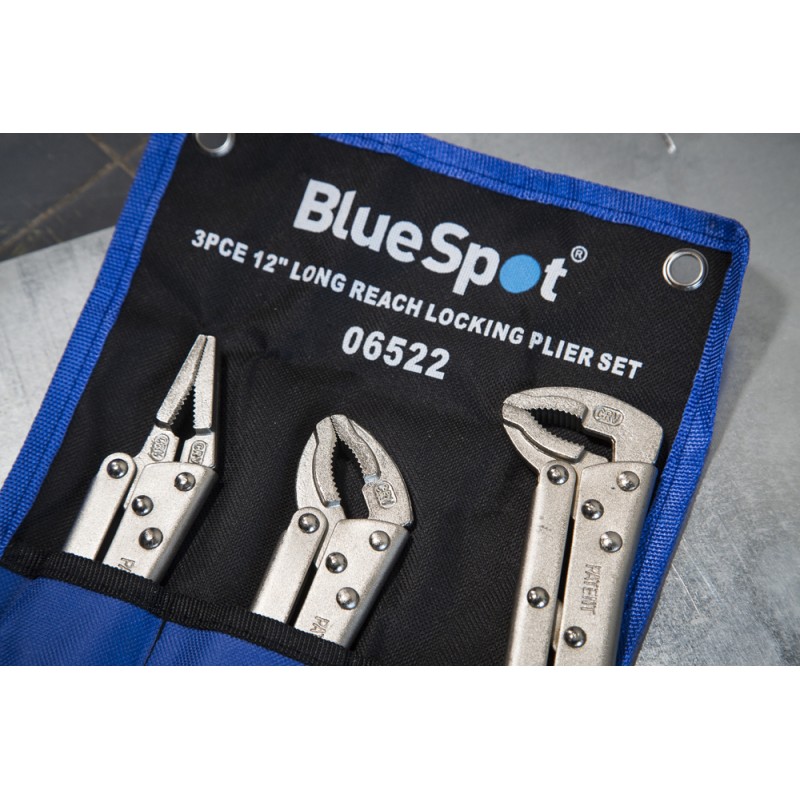 Blue Spot Tools Extra Long Reach Locking Pliers 12 inch Mixed Set 06522
