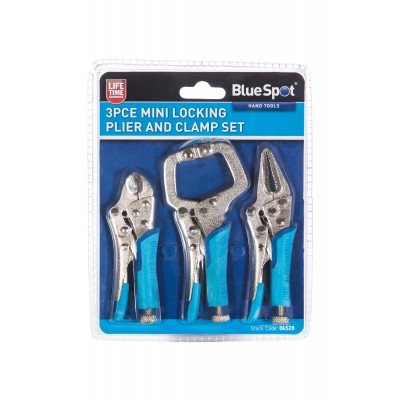 Blue Spot Tools Mini Small Locking Plier Clamp 3pc Set 06528 Bluespot