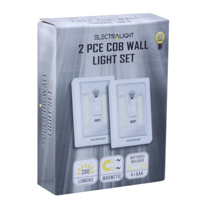 Electralight COB Night Wall Light Battery Powered 65301 Twin Pack