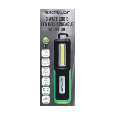 Electralight 3 Watt COB LED Rechargeable Worklight 160 Lumen 65318