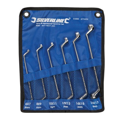 Silverline Deep Offset Ring Spanners Set 6pc 673424