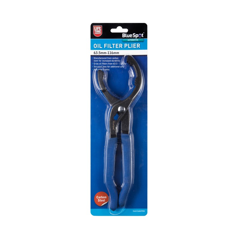 Blue Spot Tool Oil Filter Removal Pliers 63.5mm to 116mm 07004 Bluespot