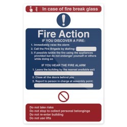 Fixman Fire Action In Case of Fire Sign 200mm x 300mm 726492