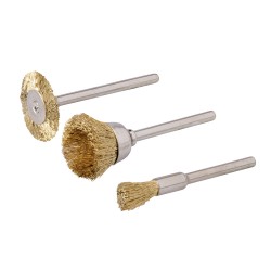 Silverline Rotary Tool Brass Wire Brush 3pc Mixed Set 763601
