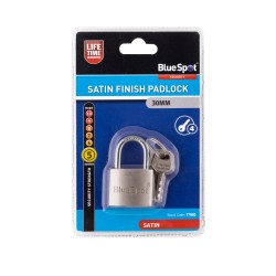 Blue Spot Double Locking Padlock 30mm Satin 77005 Bluespot