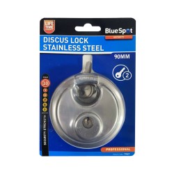 Blue Spot Discus Stainless Steel Round Lock 90mm Padlock 77027 Bluespot