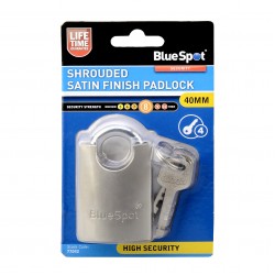 Blue Spot Shrouded Security Padlock 40mm Satin 77042 Bluespot