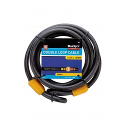Blue Spot Tools Coiled Double Loop Security Cable 12mm 2.1M 77070 Bluespot 