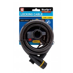 Blue Spot Tools Coiled Bicycle Security Cable Lock 1.8m 77074 Bluespot