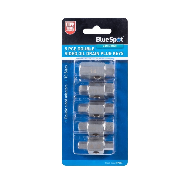 Blue Spot Tools 5 Piece Double Sided Oil Drain Plug Keys 07957 Bluespot