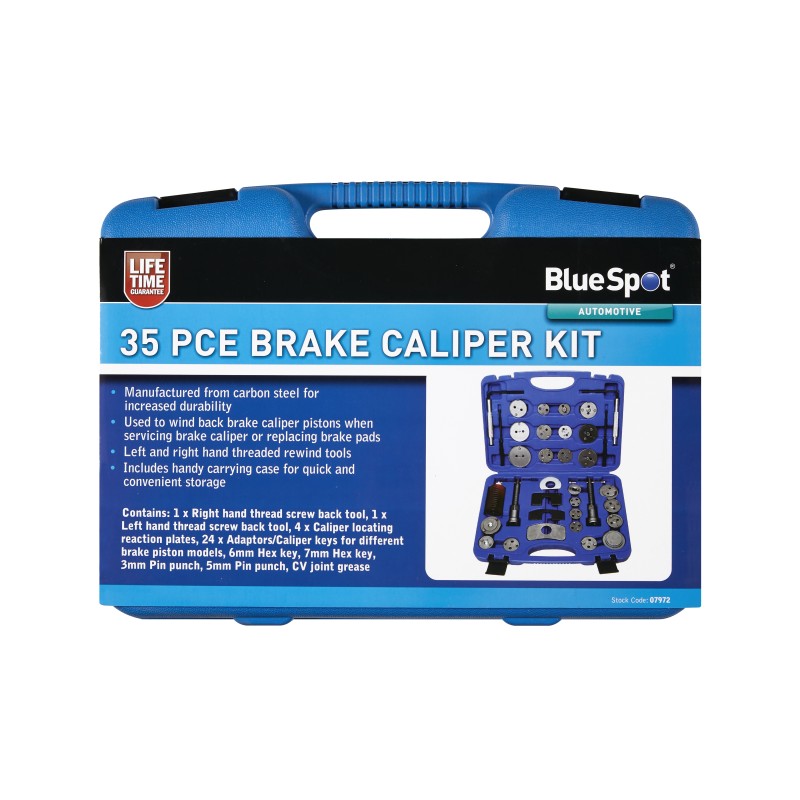 Blue Spot Tools 35pc Car Brake Caliper Piston Wind Back Kit 07972