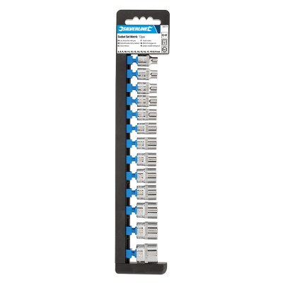 Silverline Mechanical Socket Set 3/8 inch Drive 6pt Metric 13pc 868518