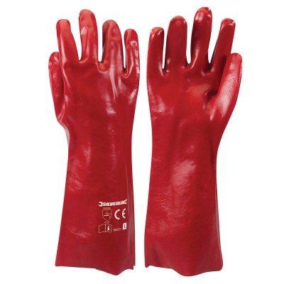 Silverline Red PVC Protective Gauntlets Size 9 Large 868551