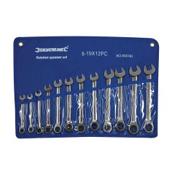 Silverline Fixed Head Ratchet Spanner 12pc Set 868746