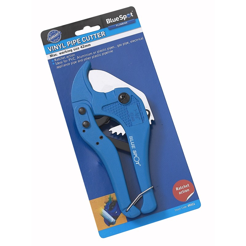 Blue Spot Tools Ratchet PVC Plastic Pipe Cutter 42mm 09311 Bluespot