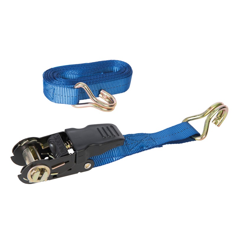 Silverline Rubber Handled Ratchet Tie Down Strap JHook 500kg or