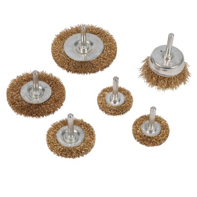 Silverline Brassed Steel Wire Wheel and Cup Brush 6pc Set 993067