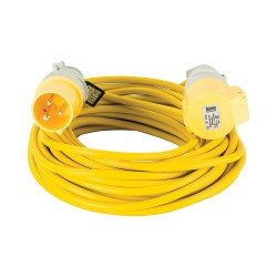 Defender Electric 110 Volt Extension Lead Yellow 2.5mm 16A 14m 110V E85121