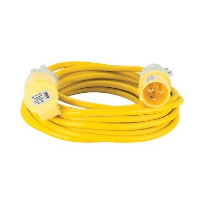 Defender Arctic Electric Extension Lead Yellow 16a 10m 110V E85123