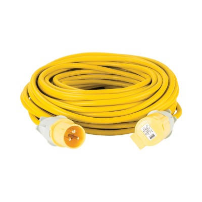 Defender Electric 110 volt Extension Lead Yellow 16A 25m 110V E85233