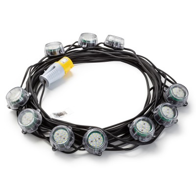 Defender 22m 110 Volt HD LED Encapsulated Festoon String Site Lights 50W 110V E89354