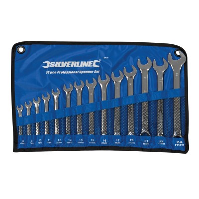 Silverline Combination Spanner 14 Piece Set in Tool Roll  SP50