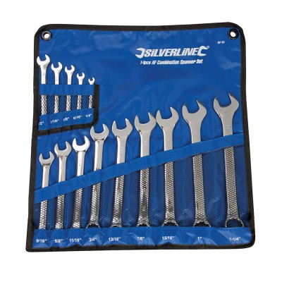 Silverline Combination Mechanics Spanner 14pc Set SP52