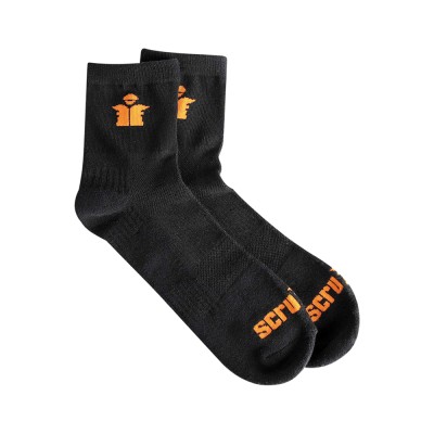Scruffs Worker Lite Work Socks Black Size 10 to 13 T54885 - Pack of 3