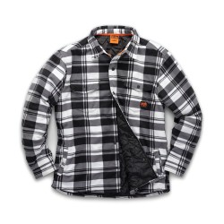 Scruffs Worker Padded Checked Work Shirt Black White S M L XL and XXL
