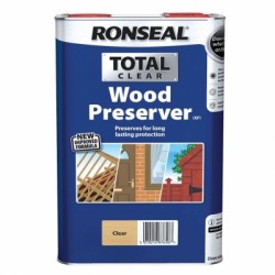 Ronseal Total Clear Wood Preserver Rot Fungi Woodworm 5 Litre