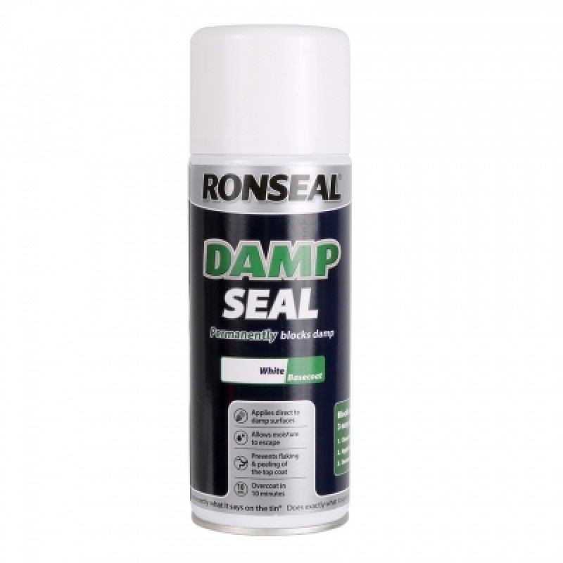 Ronseal Damp Seal Paint White Matt 400ml Aerosol Spray Sealants and