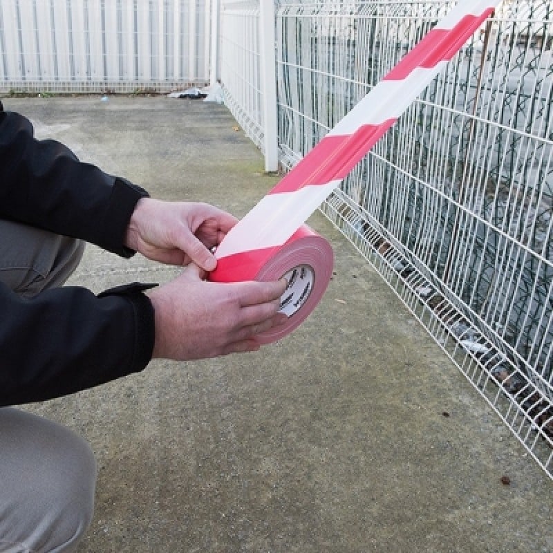 Fixman Red & White Barrier Warning Tape 194216 70mm 500m Sealants and