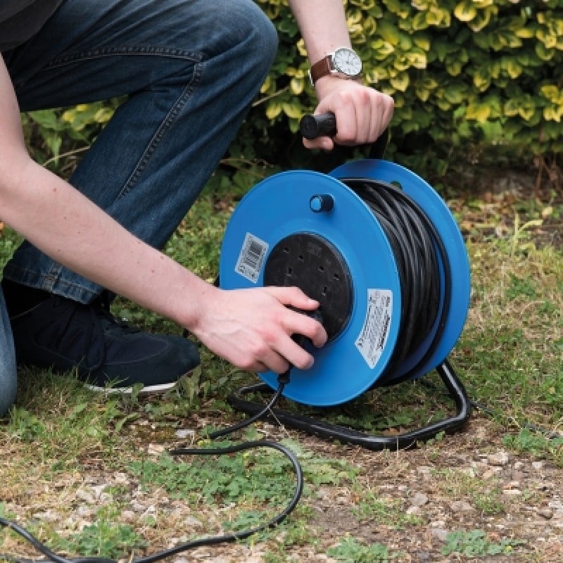 Power Master Electric Extension Lead Cable 4 Socket Reel 50m 934311 Sealants and Tools Direct