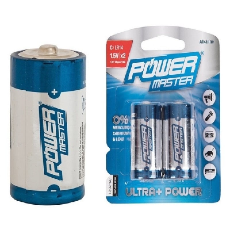 Power Master C Type Battery LR14 408718 Twin Pack Sealants and Tools