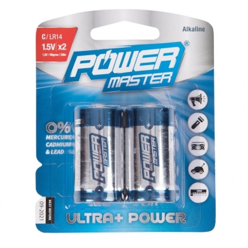 Power Master C Type Battery LR14 408718 Twin Pack Sealants and Tools