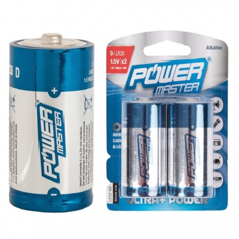 Power Master D Type Battery LR20 Twin Pack 485322 Sealants and Tools Direct