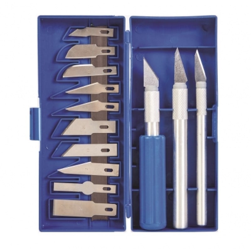 Silverline Hobby Knife Easy Grip Precision Craft 16pc Set 251094