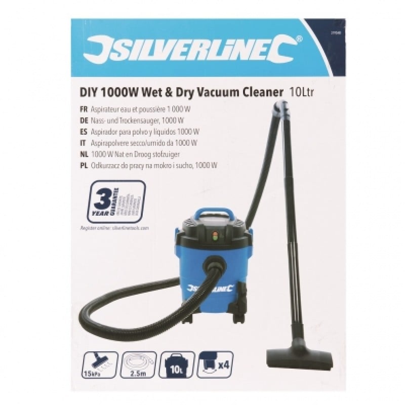 Silverline DIY Wet and Dry Vacuum Cleaner 10L Hoover 319548 Sealants