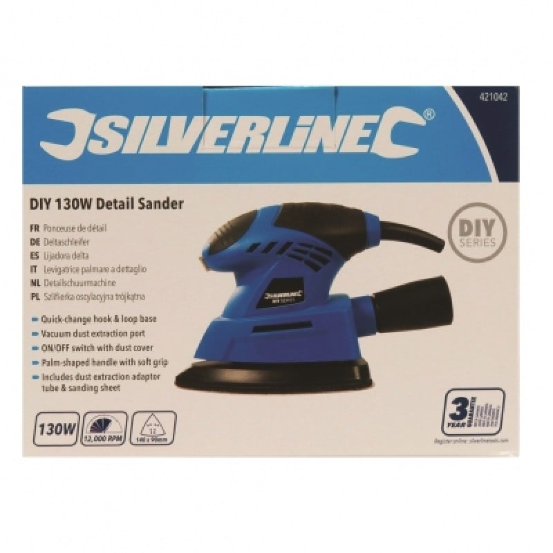 Silverline 140mm Detail Palm Mouse Sander 421042 Sealants and Tools