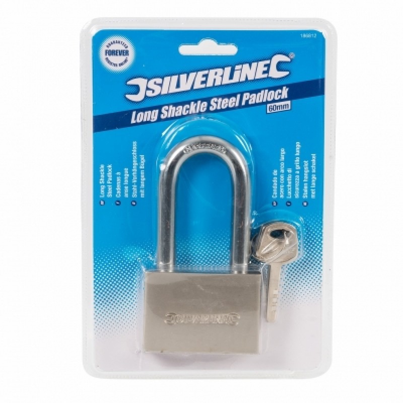 Silverline Long Shackle Security Padlock 60mm 186812 Sealants and