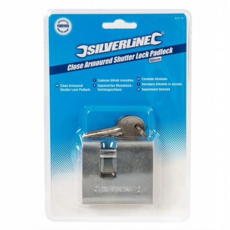 Silverline Armoured 60mm Shutter Security Lock Padlock 819718