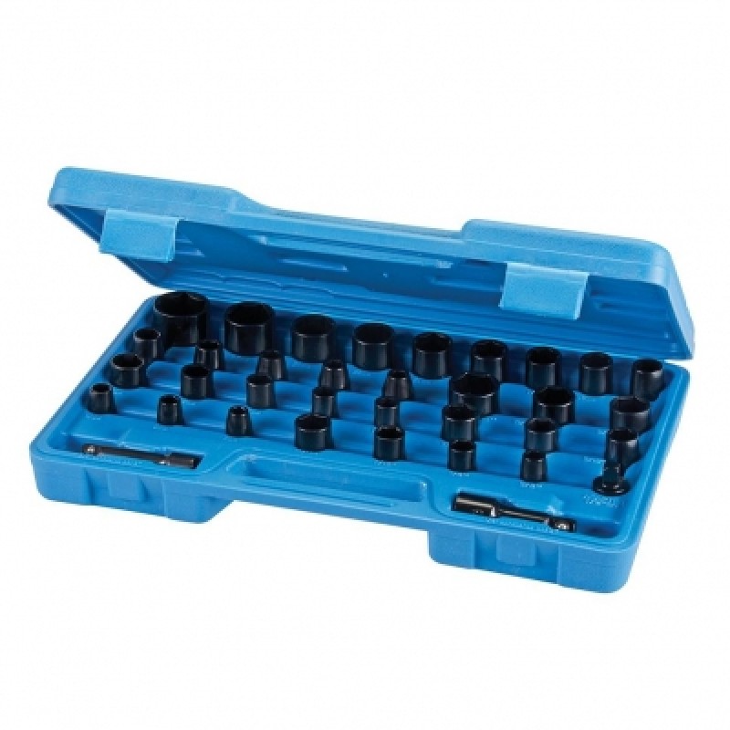 Silverline Heavy Duty Impact Socket Set 35pc 633802 Sealants and