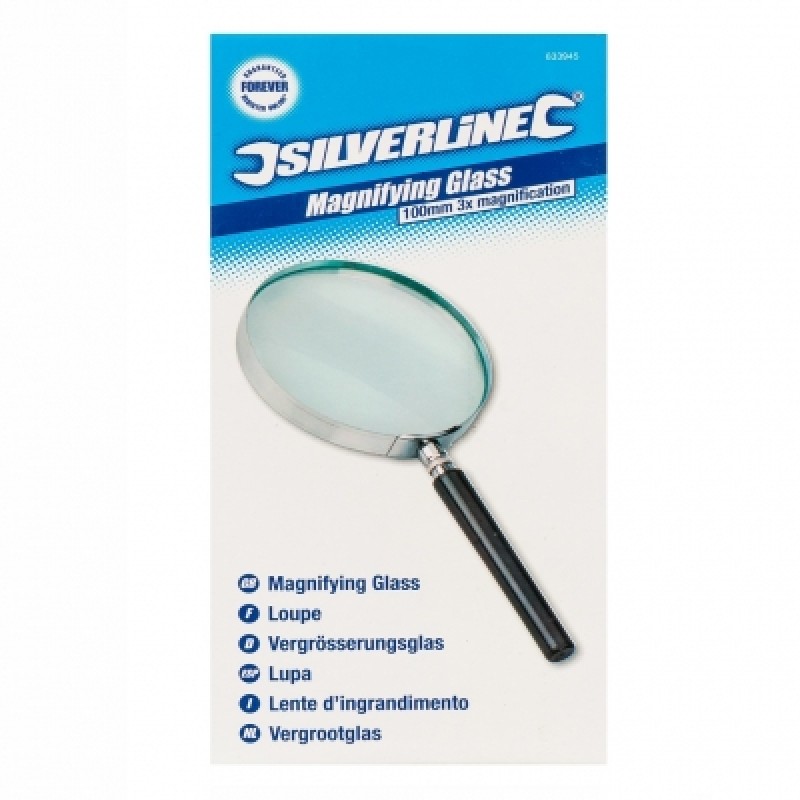 Genuine Silverline Magnifying Glass 100mm 3x633945 