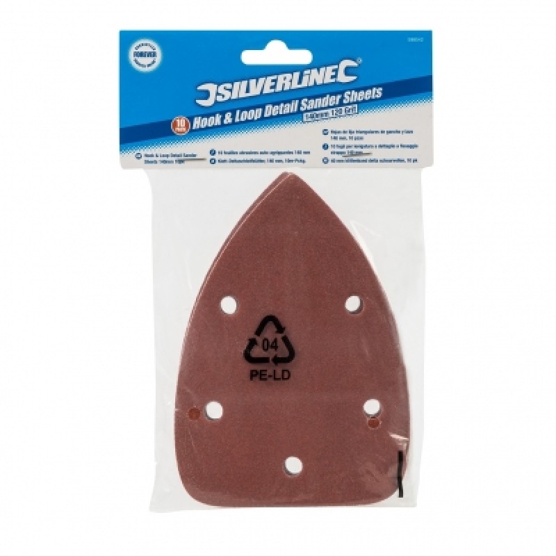 Silverline Detail Palm Sander Sanding Sheets 140mm 120 Grit 598542 Sealants and Tools Direct